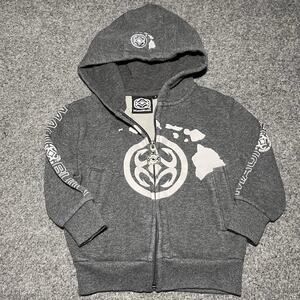 Maui Built Hoodie Boys Small Youth Sweatshirt Gray Surf Hawaii Full Zip